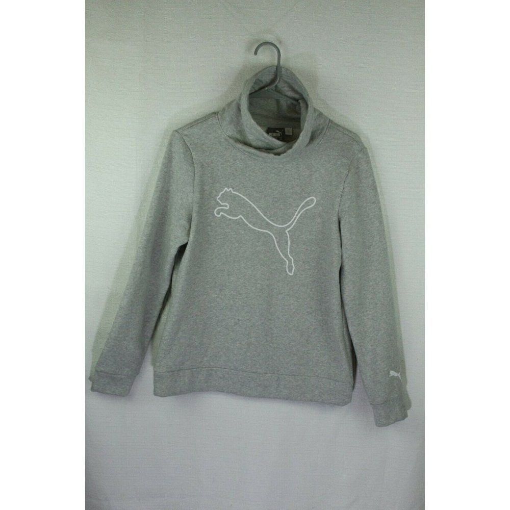 Puma Womens Top Sweatshirt Pullover Long Sleeves Gray M